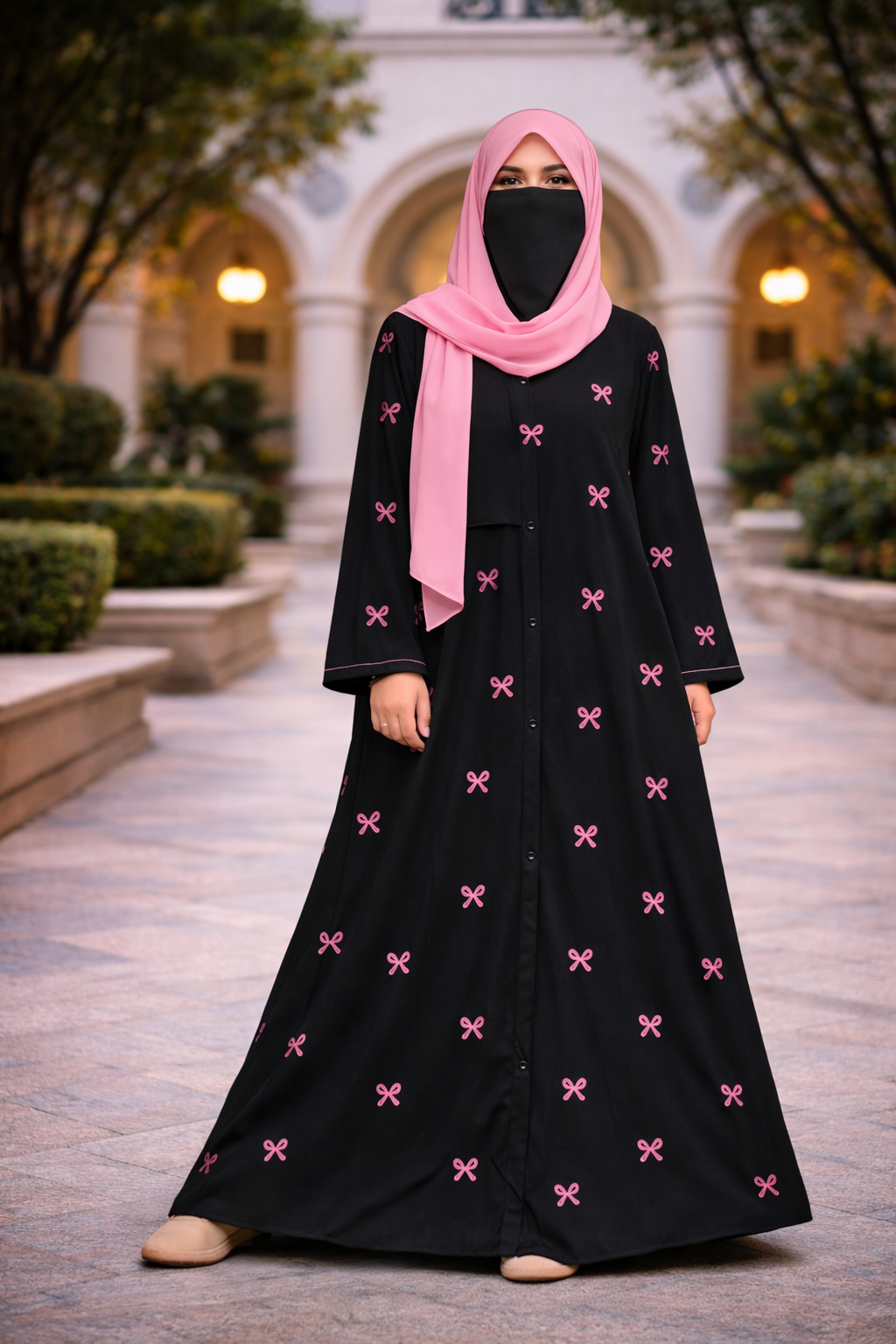 Bow Abaya | Feel Truly Beautiful in 7 Modest Nida Colors 2 Bow Abaya | Feel Truly Beautiful in 7 Modest Nida Colors - Image 2