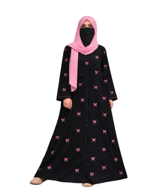 Pookie Bow Abaya With Hijab - Multiple Colors