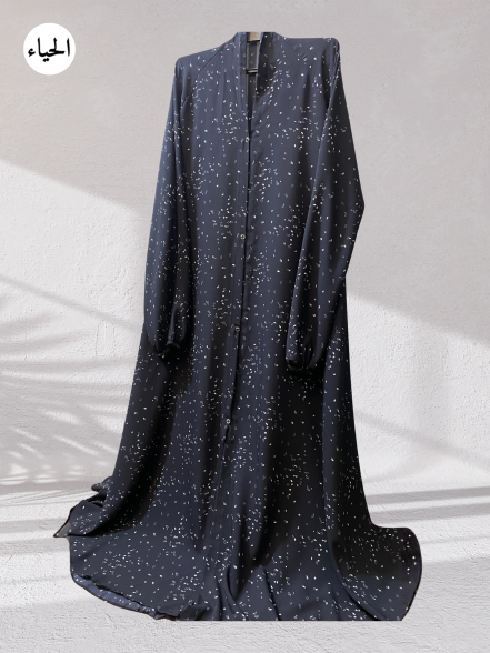 Midnight Sprinkle Printed Georgette Maxi Abaya