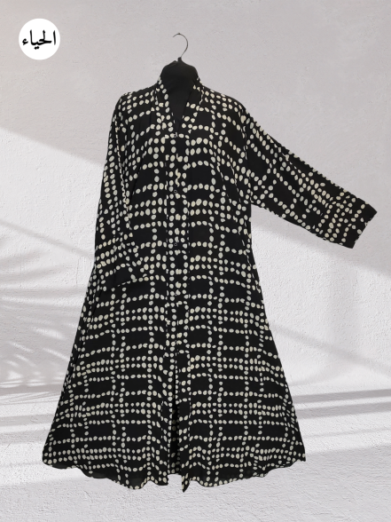 Polka Dot Grid Abaya