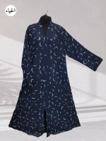 Crescent Moon Button-Front Abaya