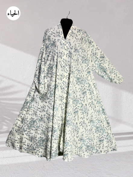 Sky Veil Floral Abaya
