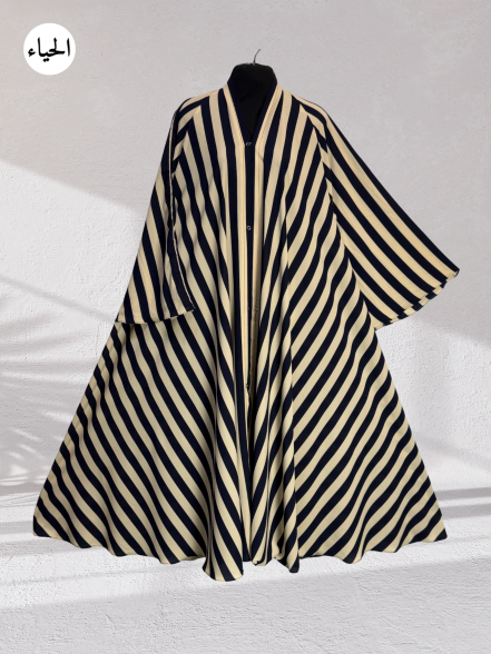 Bold Diagonal Striped Abaya