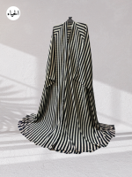 Elegant Vertical Striped A-Line Maxi Abaya