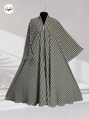 Bold Diagonal Striped Abaya
