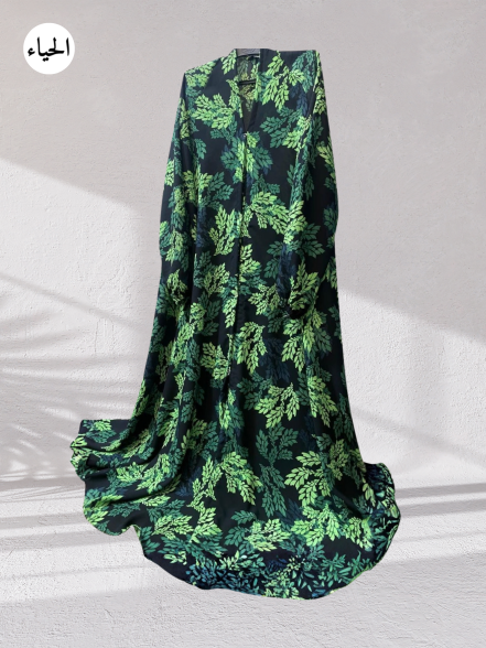 Tropical Foliage Front Open Maxi Abaya