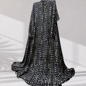 Hand-Embellished Front Open Anarkali Abaya