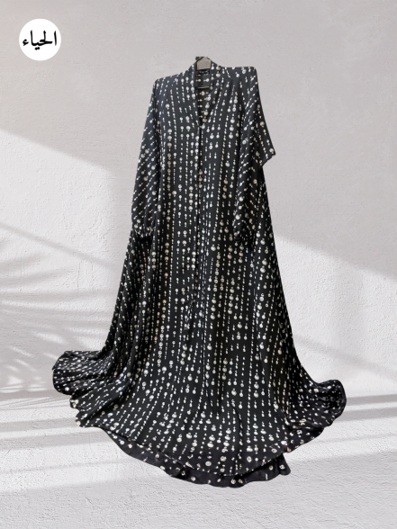 Hand-Embellished Front Open Anarkali Abaya
