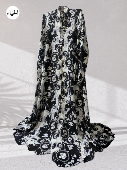 Cameo Portrait Front Open Abaya