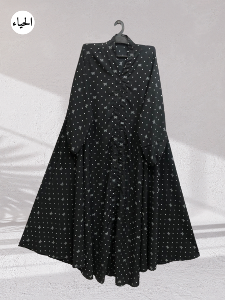 Butterfly Polka Dot Front Abaya