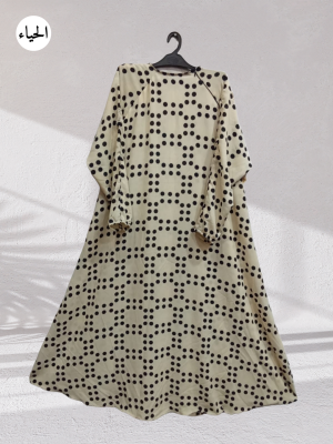 Polka Dot Grid Pullover Abaya