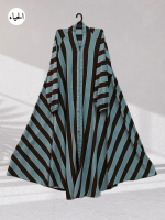 Bold Striped Button-Front Abaya
