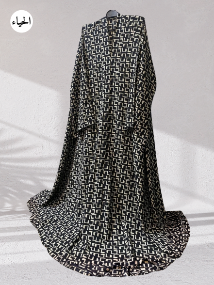 Modern Maze Printed Maxi Abaya