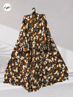 Terracotta Lily Button-Front Abaya