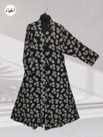 Pebble Dot Button-Front Abaya